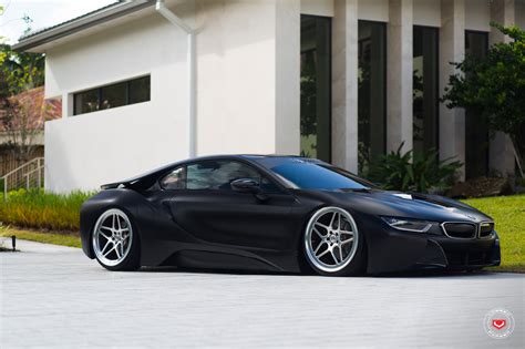 Is highly likely that the bmw i8 spyder, will be heading to production. Matte Black BMW i8 on Vossen LC-104 Wheels