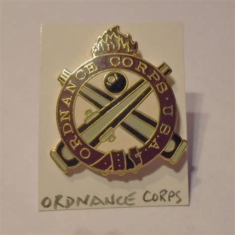 1 Ordnance Corps Us Army Dui Insignia Pin Small Letters