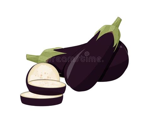 Eggplant Whole Realistic Image Vector Illustration Isolated On White