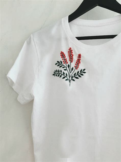 Embroidered T Shirt White Tshirt Embroidered Shirt Hand