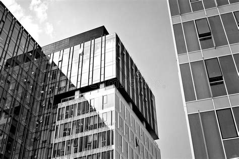 Modern Business Office Building Exterior Black And White Stock Image