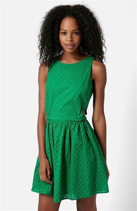 Topshop Emerald Green Embroidered Summer Holiday Festival Pinafore