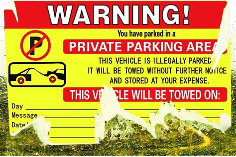 Parking Violation Stickers For Cars 50 Vehicle Is Illegally Parked