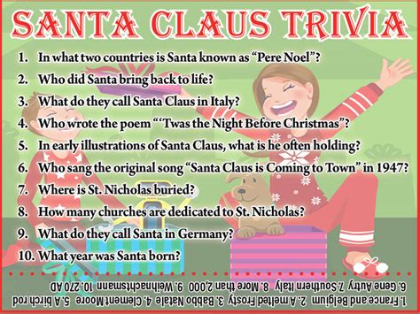 Santa Claus Trivia Jamestown Gazette