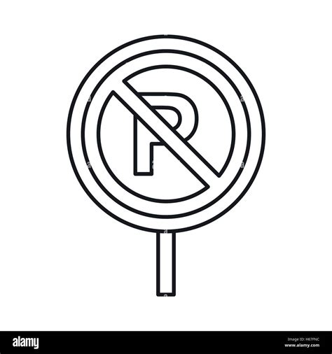 No Parking Sign Icon Outline Style Stock Vector Image And Art Alamy