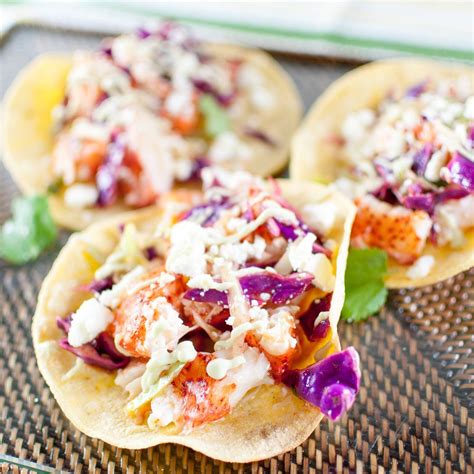 Lobster Tacos With Chili Lime Slaw And Avocado Crema — Kitchen Lush