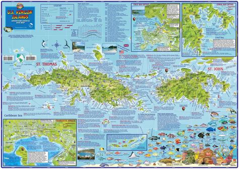 Us Virgin Islands Usvi Adventure Guide And Dive Map Franko Maps