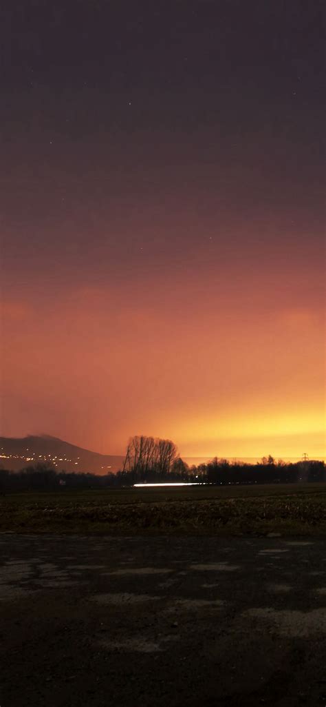 Dawn Nature Sky Sunset Mountain Red Dark Iphone X Wallpaper 풍경 배경