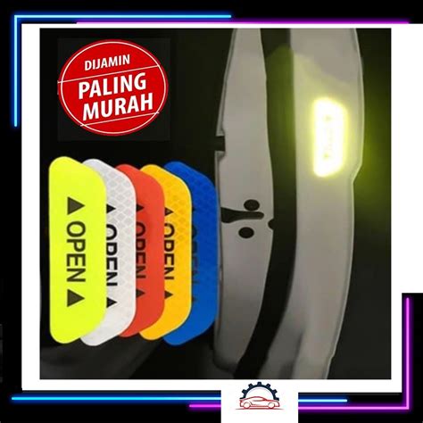 Jual Sticker Reflector Pintu Mobil Open Car Reflective Stiker 1 Set