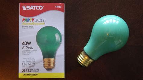 Satco 40watt Green Ceramic Light Bulb Youtube