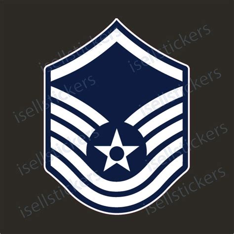 Air Force Master Sergeant Enlisted Insignia Rank E7 Bumper Sticker