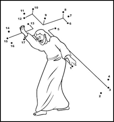 Using the appearance panel to create dot to dot pages for kdp. Jesus Carrying the Cross - coloring page activity