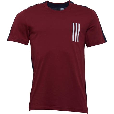Buy Adidas Mens Athletics Sport Id 3 Stripes T Shirt Noble Maroon