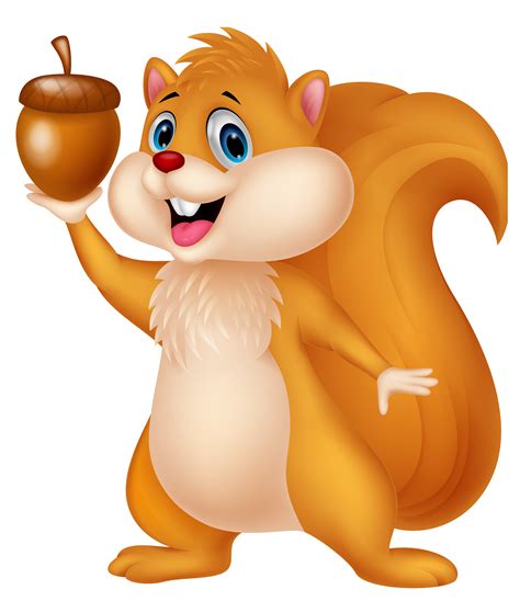 Cute Squirrel With Acorn Png Cartoon Clipart Gallery Yopriceville