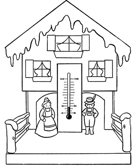 Winter House Coloring Pages Coloring Cool