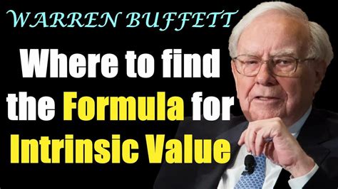 Warren Buffett Shares Where To Find The Formula For Calculating The