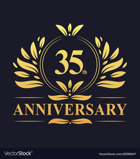 35th Anniversary Logo 35 Years Anniversary Design Vector Image