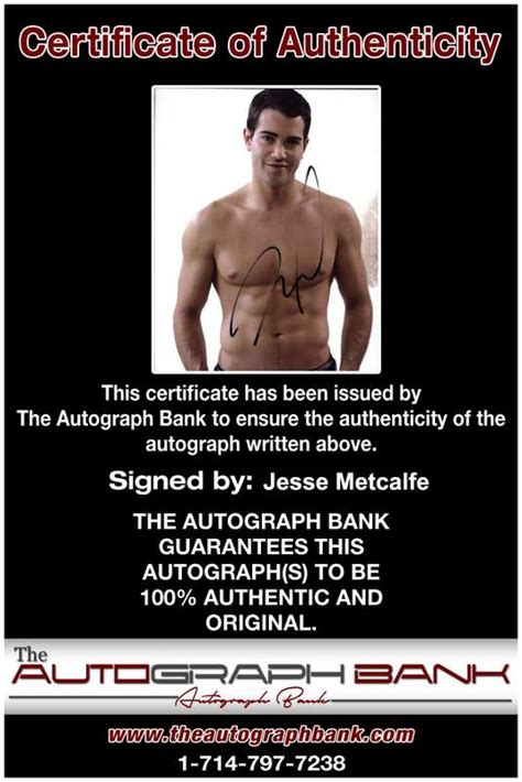 Jesse Metcalfe Signed Authentic 8x10free Shipthe Autograph Bank