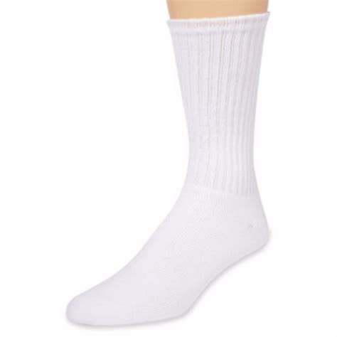 New Lot 12 Pair Unisex Solid White Sports Crew Socks Cotton Usa Long Size 10 13 Ebay