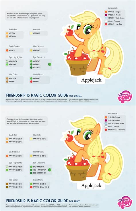 Applejack Color Guide 20 Updated By Kefkafloyd On Deviantart