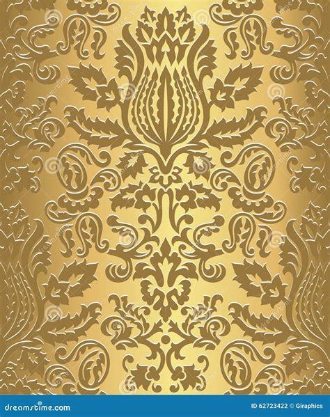 Gold Damask Wallpaper Pattern Stock Vector Image 62723422