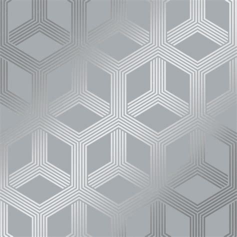I Love Wallpaper Hexa Geometric Wallpaper Grey Silver Wallpaper From