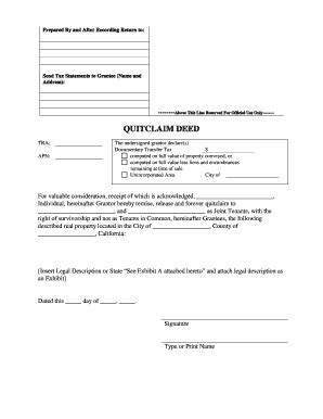 Bill Of Sale Form California Quitclaim Deed Form Templates Fillable Images