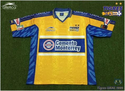 Tigres UANL 1999 Home Mexico Atletica Soccer Jersey Football Shirt Size