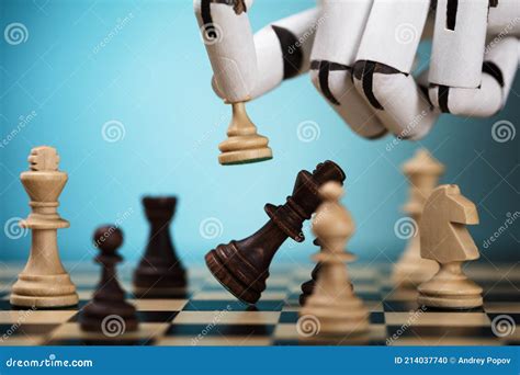 Robot Playing Chess Stock Photo Image Of Electronic 214037740