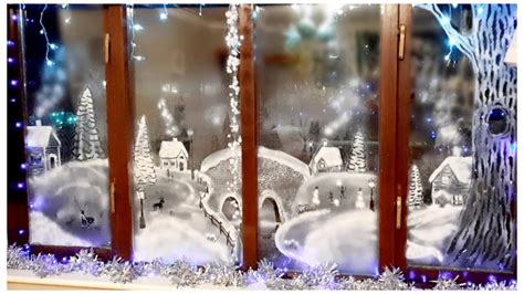 Snow Spray Window Art Christmas Windows Youtube