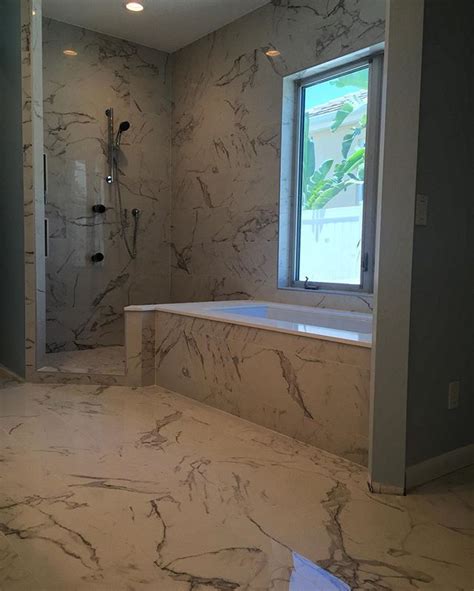 I feel extremely blessed to actually live in the bathroom of as you step into the bathroom from the master bedroom, the hallway is flanked with his and her. Luxury Master Bathroom Marble Tile - SRQ Modern