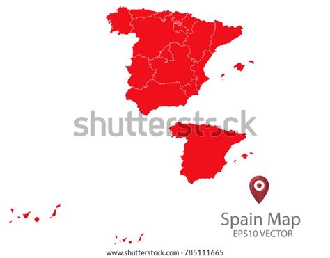 Couple Set Mapred Map Spainvector Eps10 Stock Vector Royalty Free