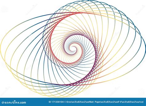 Forma De Elipse Abstracta De Líneas De Color En Forma De Espiral Stock