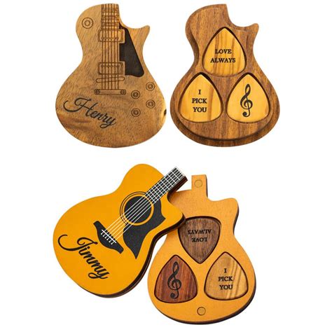 Customized Wooden Guitar Picks With Case Guitar Picks Guitar Picks