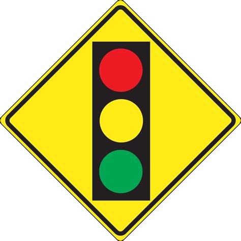 Intersection Warning Sign Signal Ahead Symbol Frw311ra