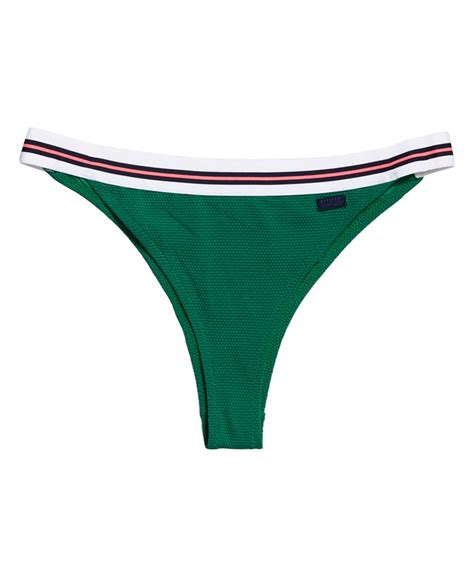 Womens 90s Retro Cheeky Bikini Bottom In Retro Green Superdry Uk