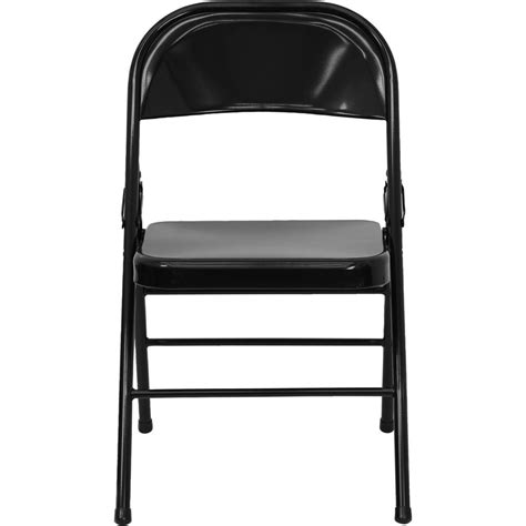 Carnegy Avenue Black Metal Folding Chair 2 Pack Cga Rb 275031 Bl Hd
