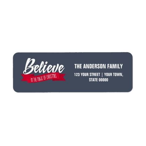 Believe Holiday Return Address Labels Return Address