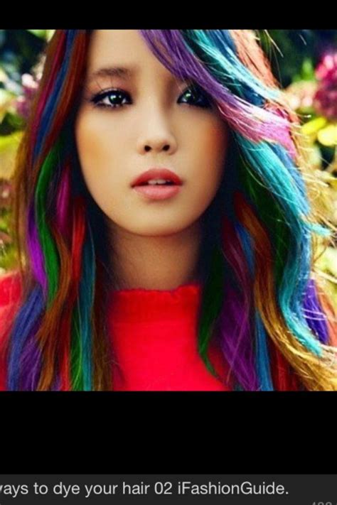Kool Aid Dyed Rainbow Hair Hair Highlight Trends Hair