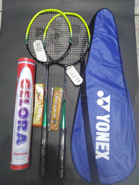 Raket Badminton Yonex Satu Paket Lengkap Dua Raket Satu Tas Dua Grip Kok Isi Lazada