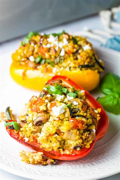 Mediterranean Stuffed Peppers With Couscous