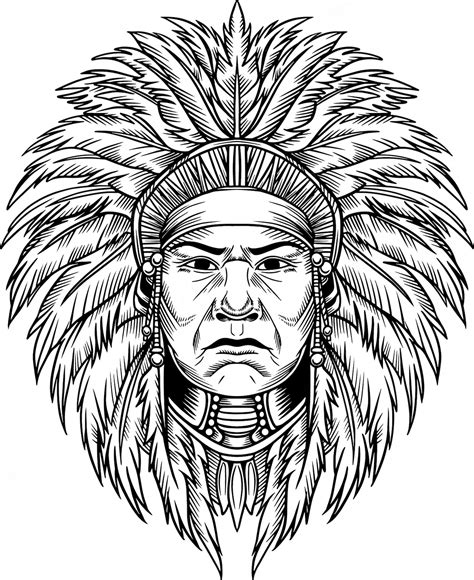 Premium Vector Indian Chief Vector Illustration