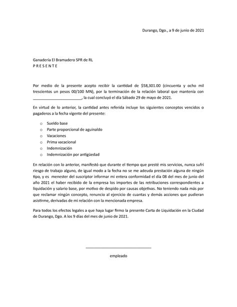Modelo De Carta De Pago De Liquidacion Colombia Noticias Modelo Vrogue