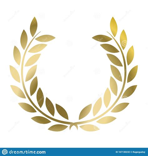 Gold Laurel Wreath Vector Isolated On White Background Stock Vector