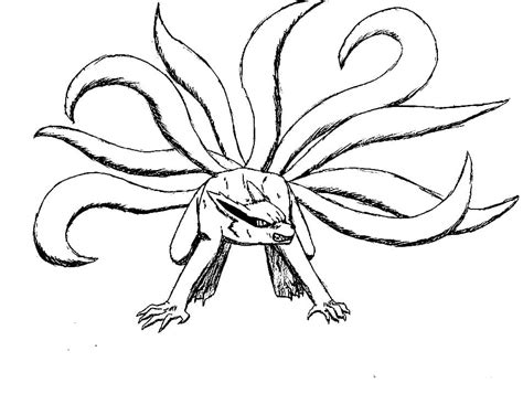 Evil Kurama Coloring Page Anime Coloring Pages