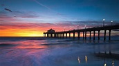 Manhattan Beach Pier at sundown (California) wallpaper - backiee