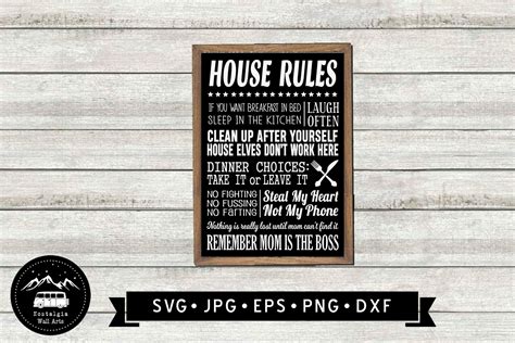 Funny House Rules Sign Svg Vintage Farmhouse House Rules Sign Etsy