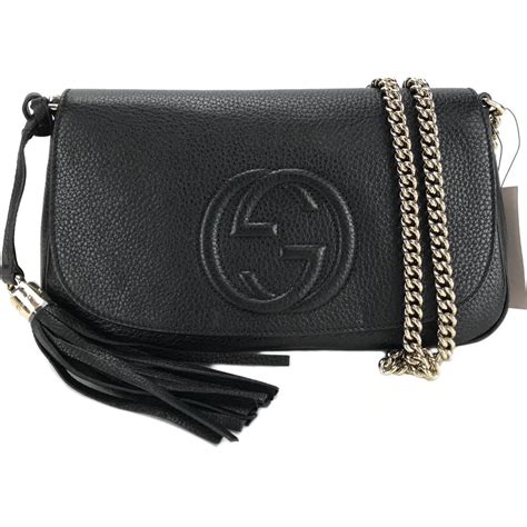 Gucci Disco Soho Gg Black Chain Cross Body Handbag 536224 Queen Bee