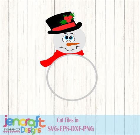 Christmas Svg Top Hat Snowman Monogram Svg Popular Snowman Etsy