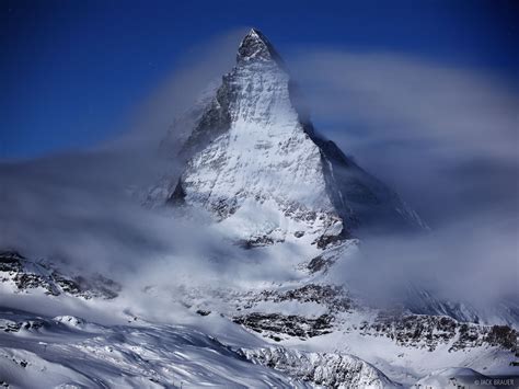 Matterhorn Moonlight Pennine Alps Switzerland Mountain Photography